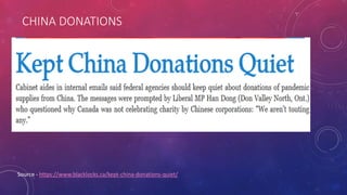 CHINA DONATIONS
Source - https://www.blacklocks.ca/kept-china-donations-quiet/
 