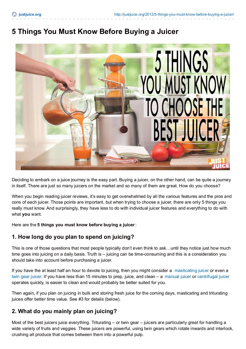 Don't Buy a Juicer Until You've Read This!