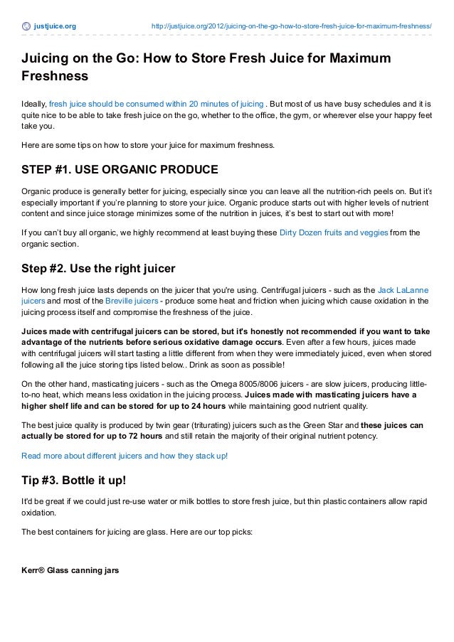 How to Store Fresh Juice to Retain Maximum Nutrients