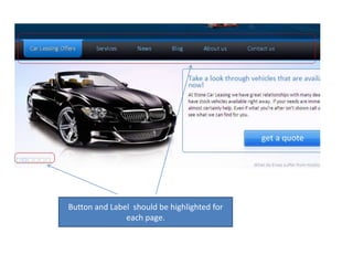 Button and Label  should be highlighted for each page.