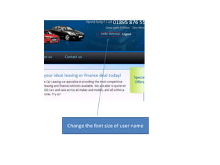 Change the font size of user name