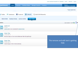 The remove and edit text is getting hide 