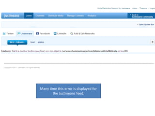 Many time this error is displayed for the Justmeans feed.