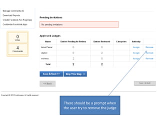 There should be a prompt when the user try to remove the judge