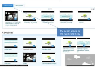 The design should be like Justmeans menu 