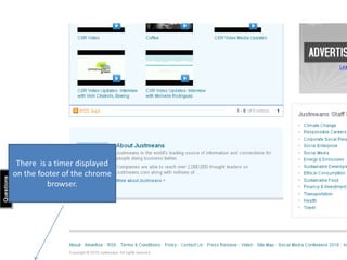 There  is a timer displayed on the footer of the chrome browser.