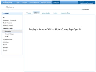 Display is Same as “Click > All tabs”  only Page Specific