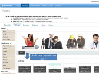 Add a new page click on the  + 