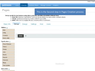 This is the Second step in Pages Creation process