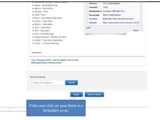 If the user click on save there is a forbidden error.