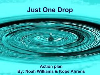 Just One Drop
Action plan
By: Noah Williams & Kobe Ahrens
 