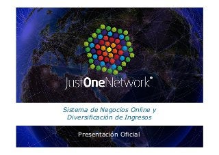 Sistema de Negocios Online y
Diversificación de Ingresos
Presentación Oficial
 