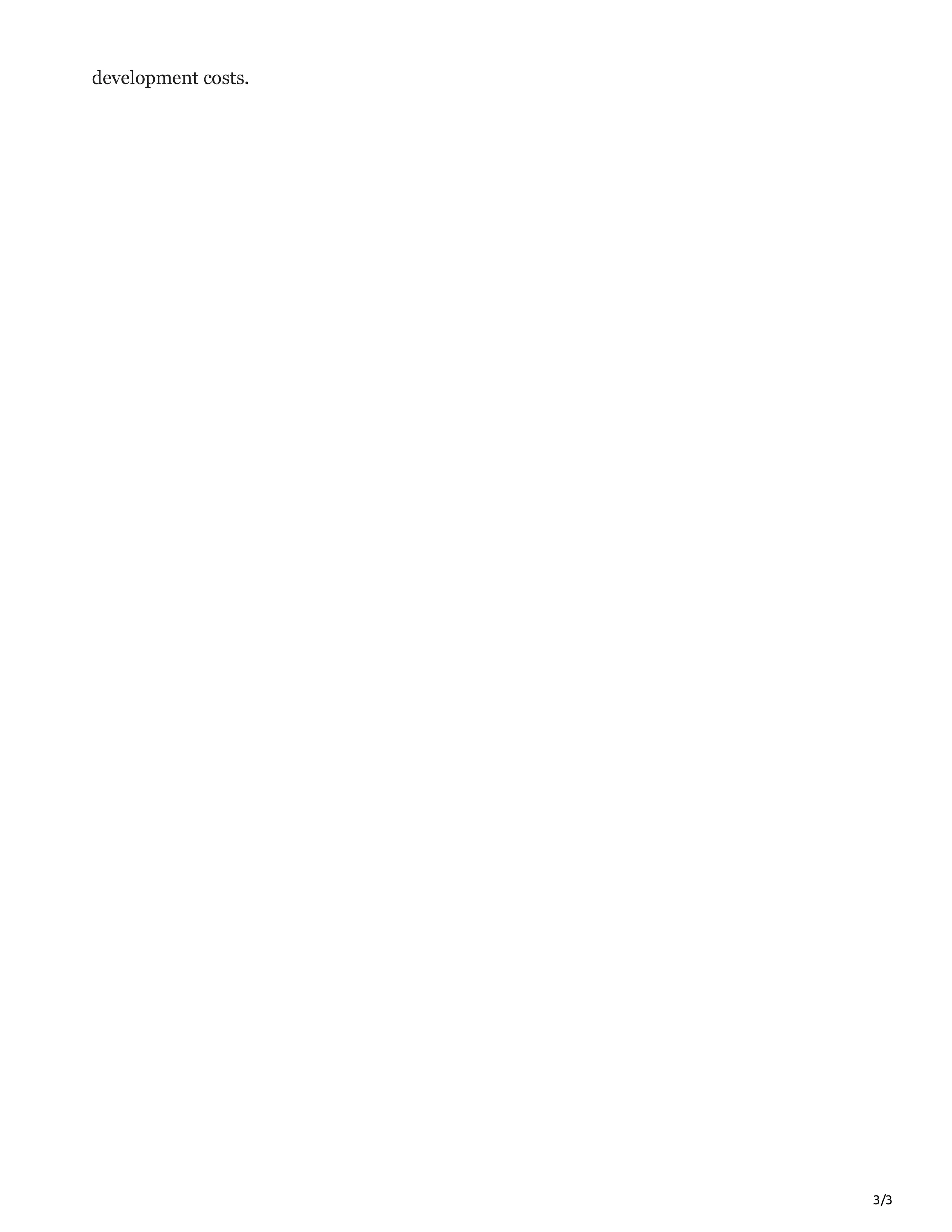 3/3
development costs.
 