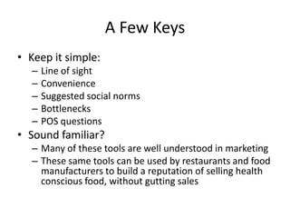 School Lunch TrilemmaPressure to improve the nutrition of mealsPressure to keep participation upPressure to balance revenue and costWe are going to stop selling chocolate milkI’m going to stop buying