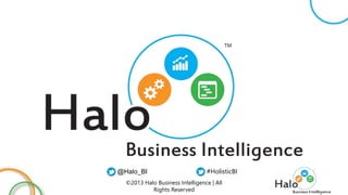 ©2013 Halo Business Intelligence | All
Rights Reserved
@Halo_BI #HolisticBI
 