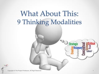 What About This:
9 Thinking Modalities
Copyright © The Project Professors, All Right Reserved 1
 