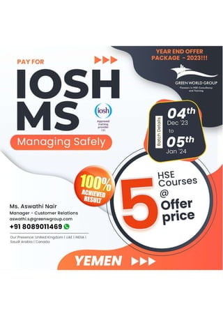 Just Three Days Will Change your Entire Career IOSH Course in Yemen with Green World Group.pdf