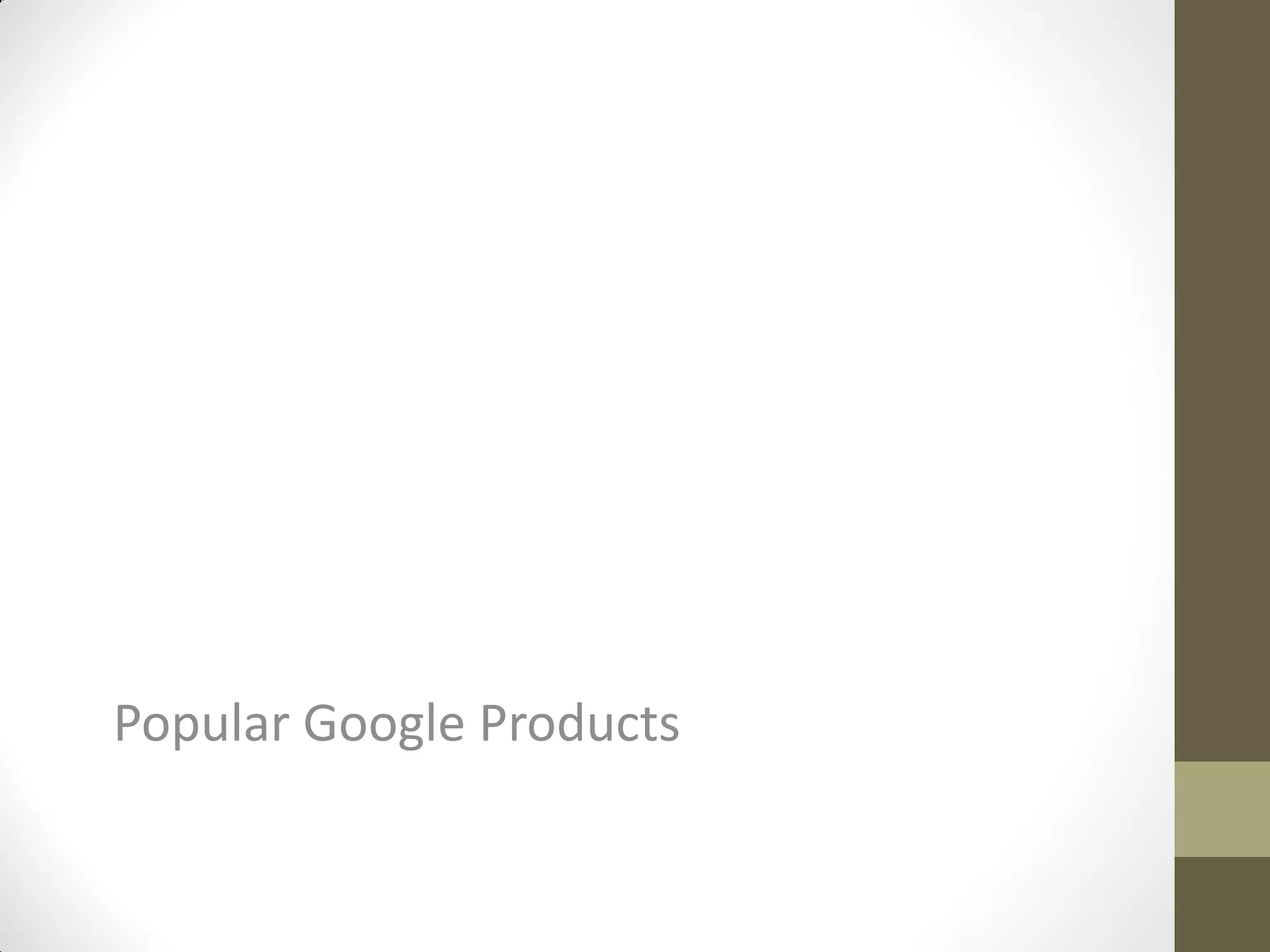 Popular Google Products
 