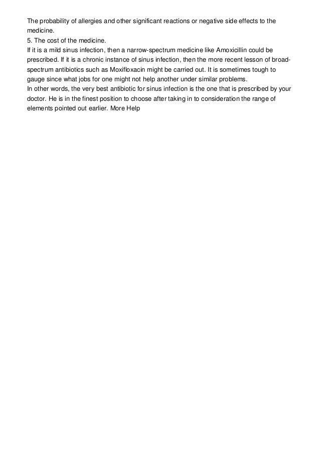 What Antibiotic For Sinus Infection
