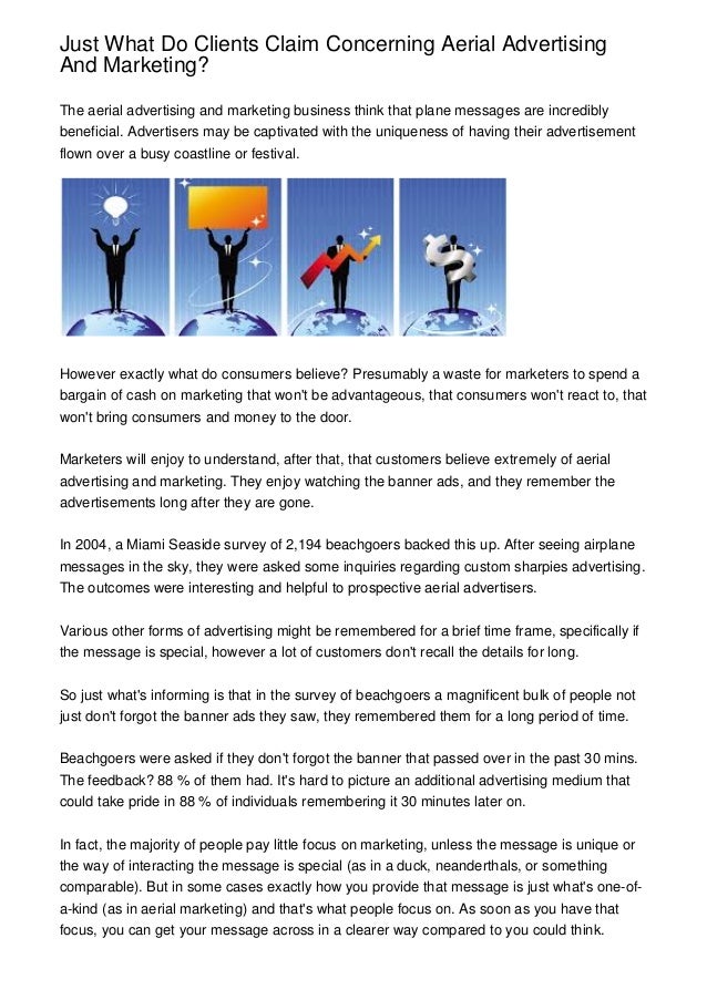 Just What Do Clients Claim Concerning Aerial Advertising And Marketin