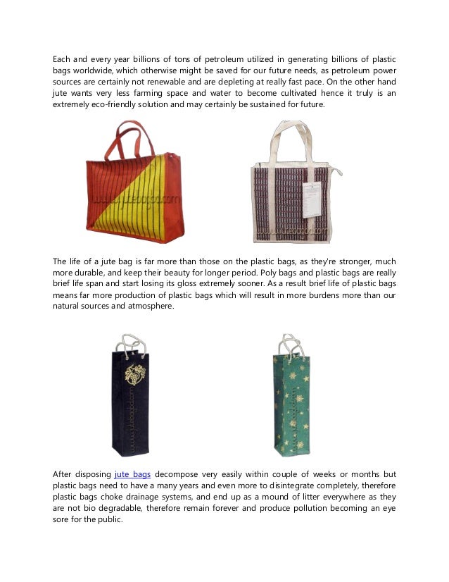 Jute bags added benefits over plastic bags 2015