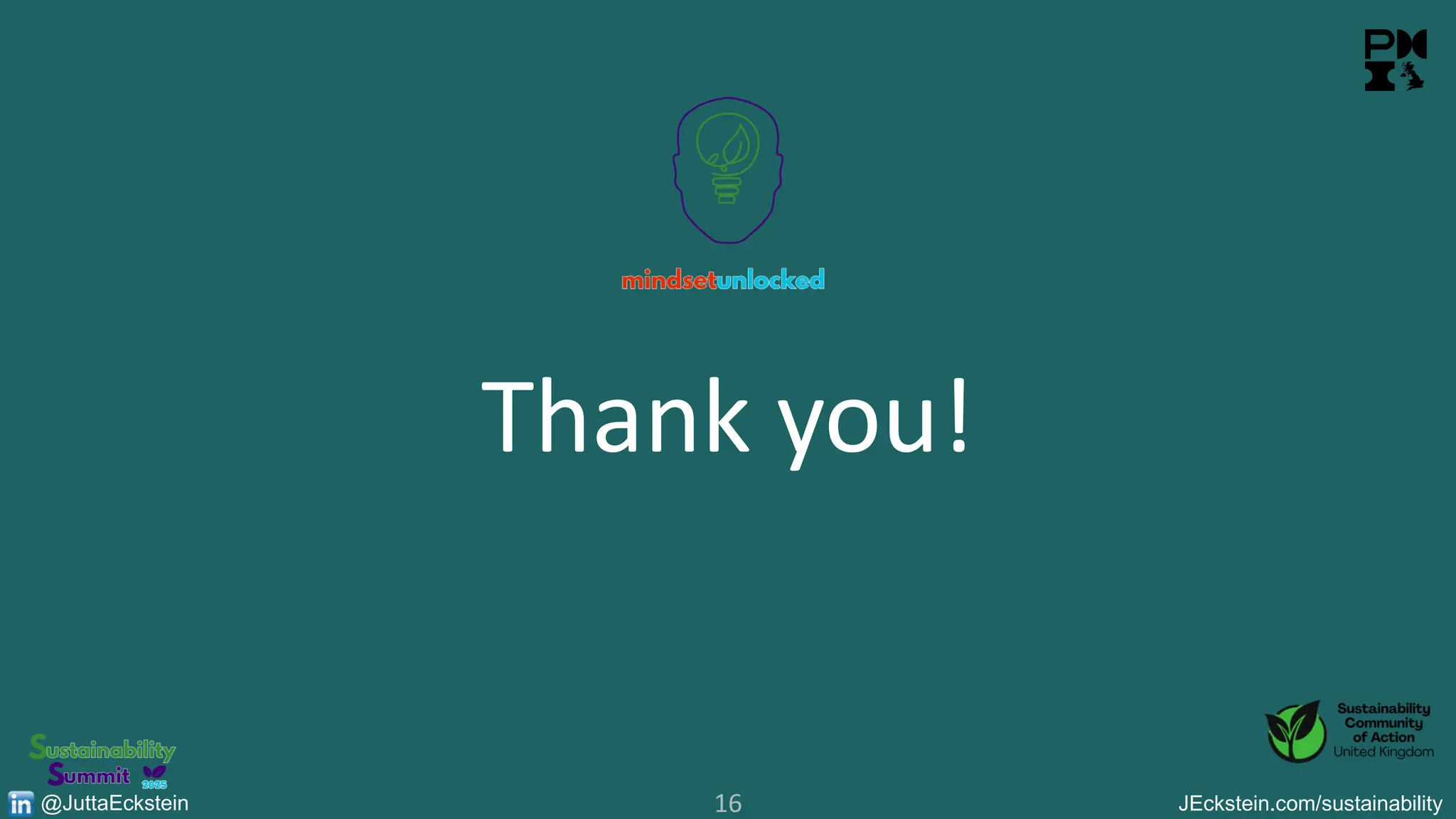 16 JEckstein.com/sustainability
@JuttaEckstein
Thank you!
 