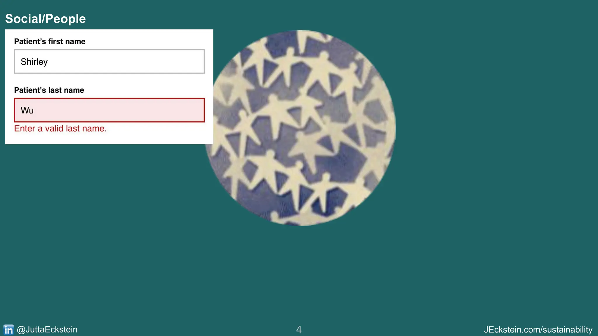 4 JEckstein.com/sustainability
@JuttaEckstein
Social/People
 