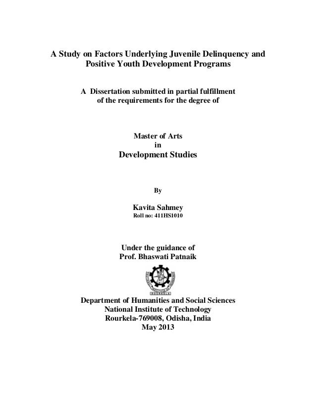 Phd thesis juvenile delinquency