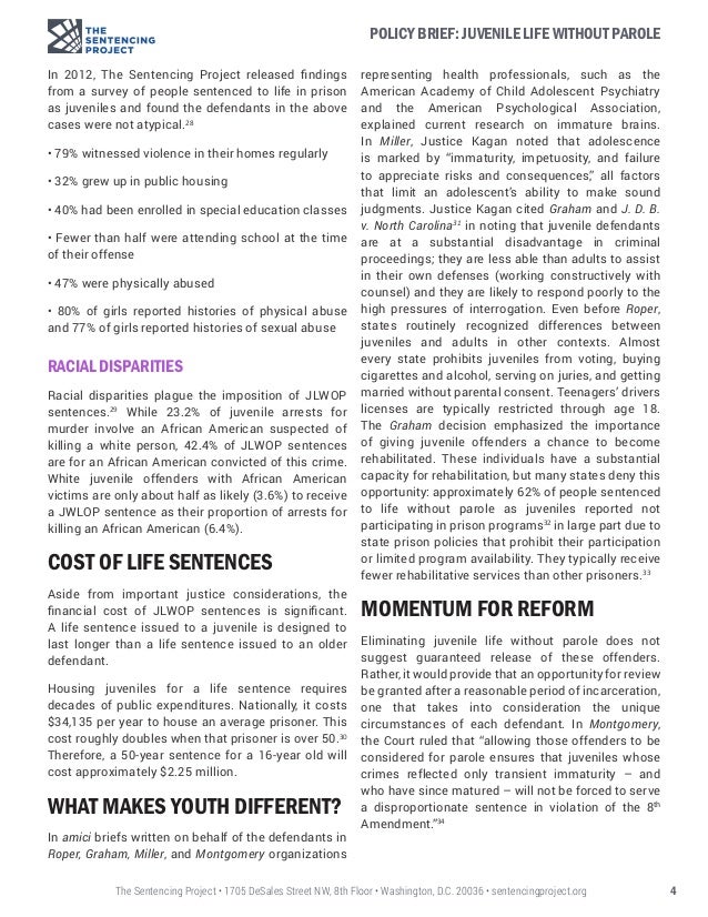 juvenile life without parole The dublin review has published this very lengthy discussion of juvenile life without parole sentences under the simple headline a different season the lengthy piece is authored by andrew purcell, and it cannot be readily summarized here is one snippet: many of pennsylvania’s district . juvenile life without parole The dublin review has published this very lengthy discussion of juvenile life without parole sentences under the simple headline a different season the lengthy piece is authored by andrew purcell, and it cannot be readily summarized here is one snippet: many of pennsylvania’s district .