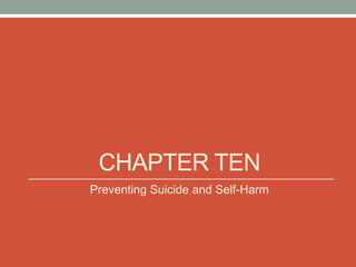 CHAPTER TEN
Preventing Suicide and Self-Harm
 