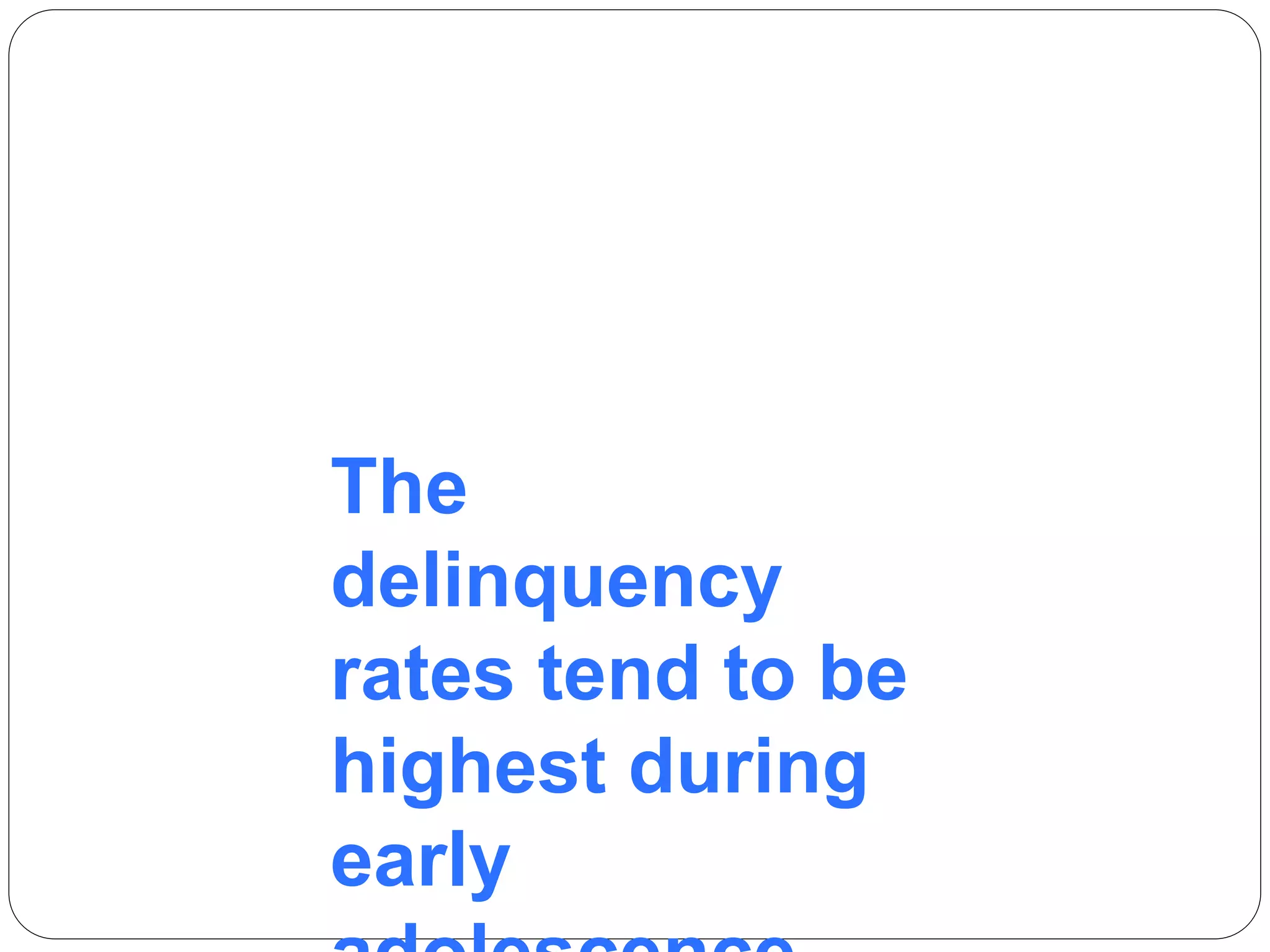 The
delinquency
rates tend to be
highest during
early
 
