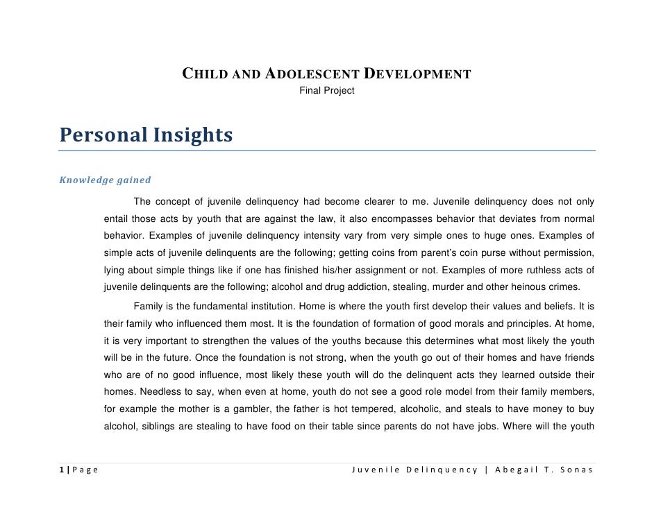 Essay on juvenile crime