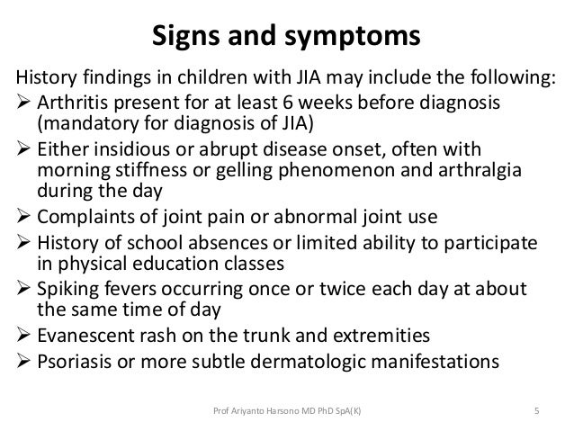 juvenile idiopathic arthritis juvenile rheumatoid arthritis symptom