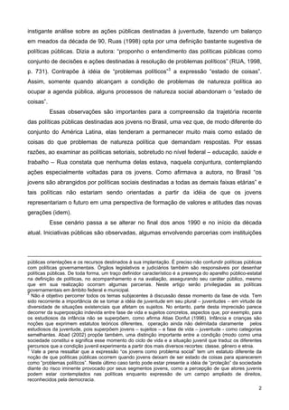 Juventude e políticas Públicas no Brasil