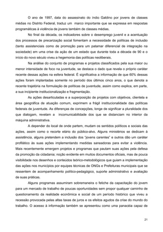 Juventude e políticas Públicas no Brasil