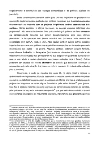 Juventude e políticas Públicas no Brasil