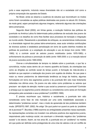 Juventude e políticas Públicas no Brasil