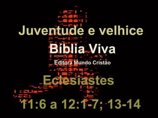 Bíblia Viva Editora Mundo Cristão Eclesiastes  11:6 a 12:1-7; 13-14 Juventude e velhice 