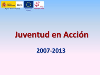 Agencia Nacional Española DG Educación
y Cultura
Juventud en Acción
Juventud en Acción
2007-2013
 