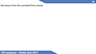 Bat faeces from the secluded forts nearby
 