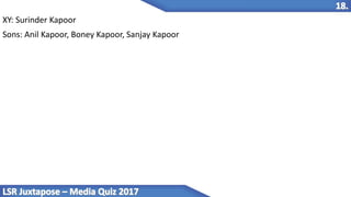 XY: Surinder Kapoor
Sons: Anil Kapoor, Boney Kapoor, Sanjay Kapoor
 