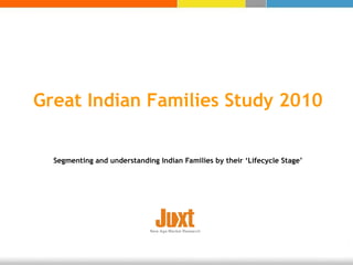 Segmenting and understanding Indian Families by their ‘Lifecycle Stage’ Great Indian Families Study 2010 