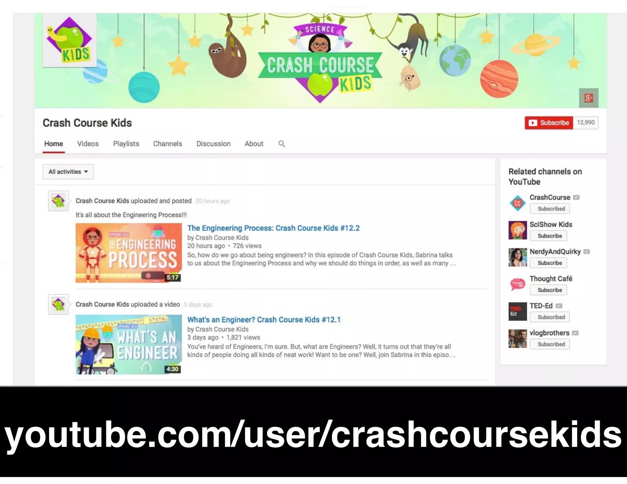 youtube.com/user/crashcoursekids
 