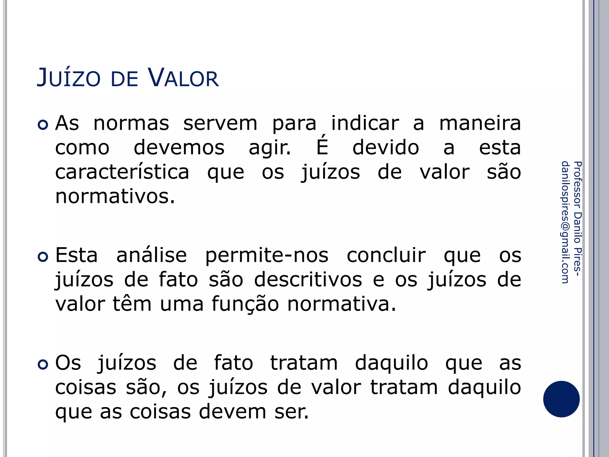 Juízo de fato e Juízo de valor | PPTX | Law
