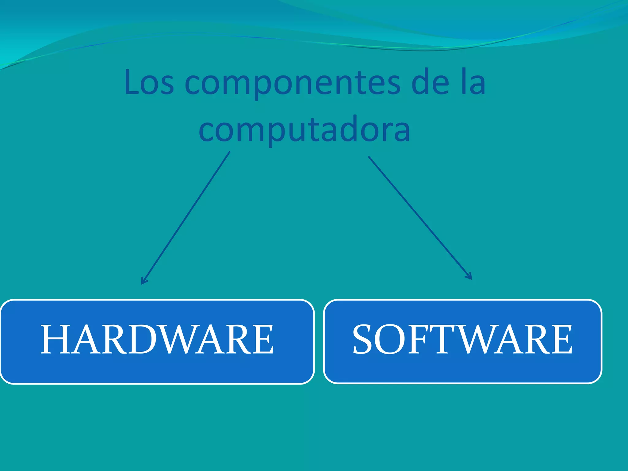 Los componentes de la
computadora
SOFTWAREHARDWARE