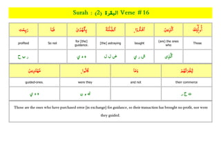Quran Juzz/Para 01 with topics ,rukkus ,word by word with root Slide 25