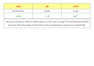 Quran Juzz/Para 01 with topics ,rukkus ,word by word with root Slide 259
