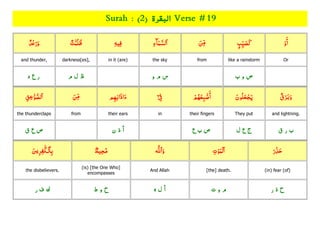 Quran Juzz/Para 01 with topics ,rukkus ,word by word with root Slide 31