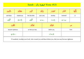 Quran Juzz/Para 01 with topics ,rukkus ,word by word with root Slide 36