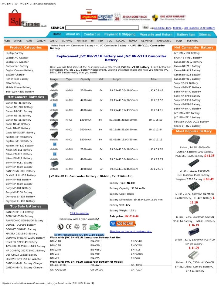 Ni-Mh batería Para Jvc Gr-dvf10 Gr-ax937 gr-axm53 gr-fxm333 Gr-axm317 Gr-ax7 Nuevo